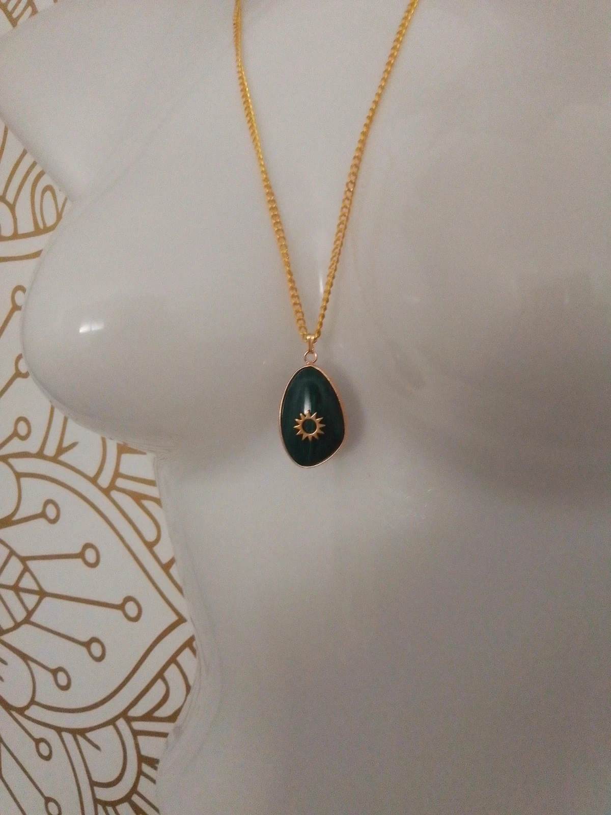 Collar de piedra malaquita – photo 4